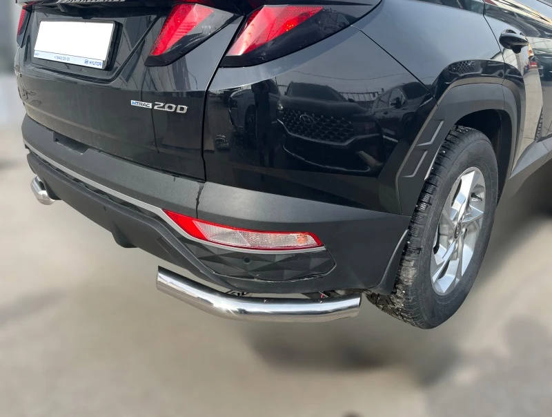 Защита заднего бампера угловая d60 мм для Hyundai Tucson IV  Юко HTUC.21.18