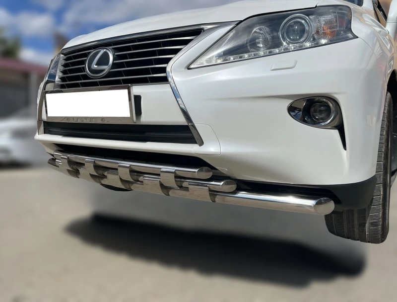 Защита переднего бампера двойная с перемычками d60/42 мм для Lexus RX III  Юко LRX.270.09.75