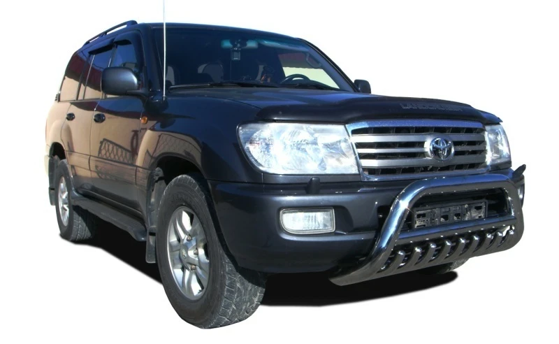 Защита переднего бампера низкая скоба + зубья d76/60/42 мм для Toyota Land Cruiser 100 Series Рестайлинг 1  Юко TLC100.98.76