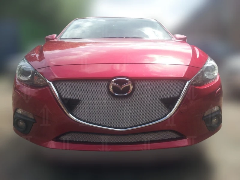 Комплект сеток chrome верх с парктроником и низ для Mazda 3 III (BM) Хром Стрелка 11 MAZ13.park.chrome-MAZ13.bot.chrome