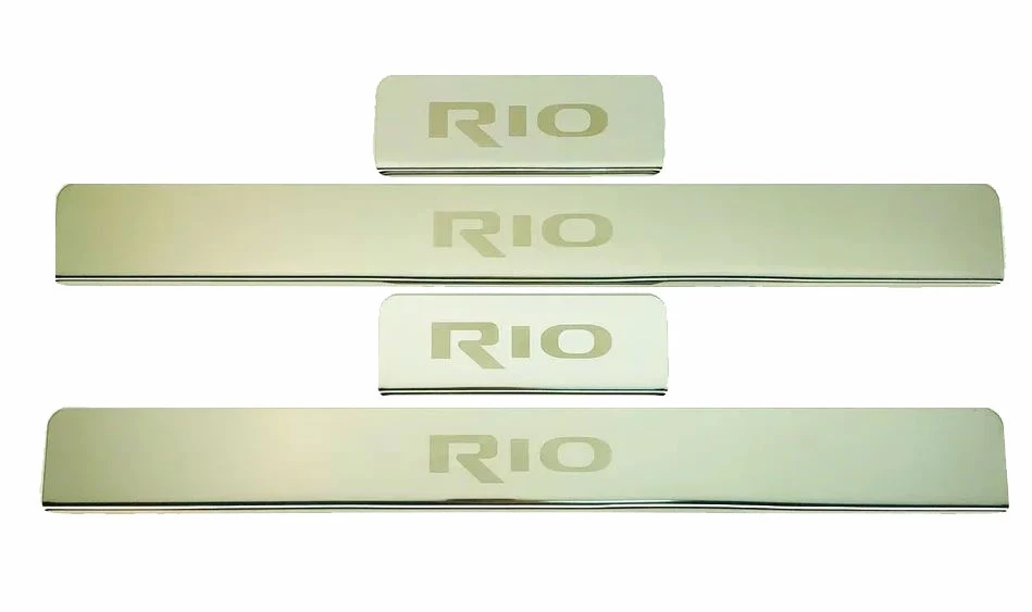 Накладки на пороги из нержавеющей стали 4шт. для Kia Rio IV Рестайлинг