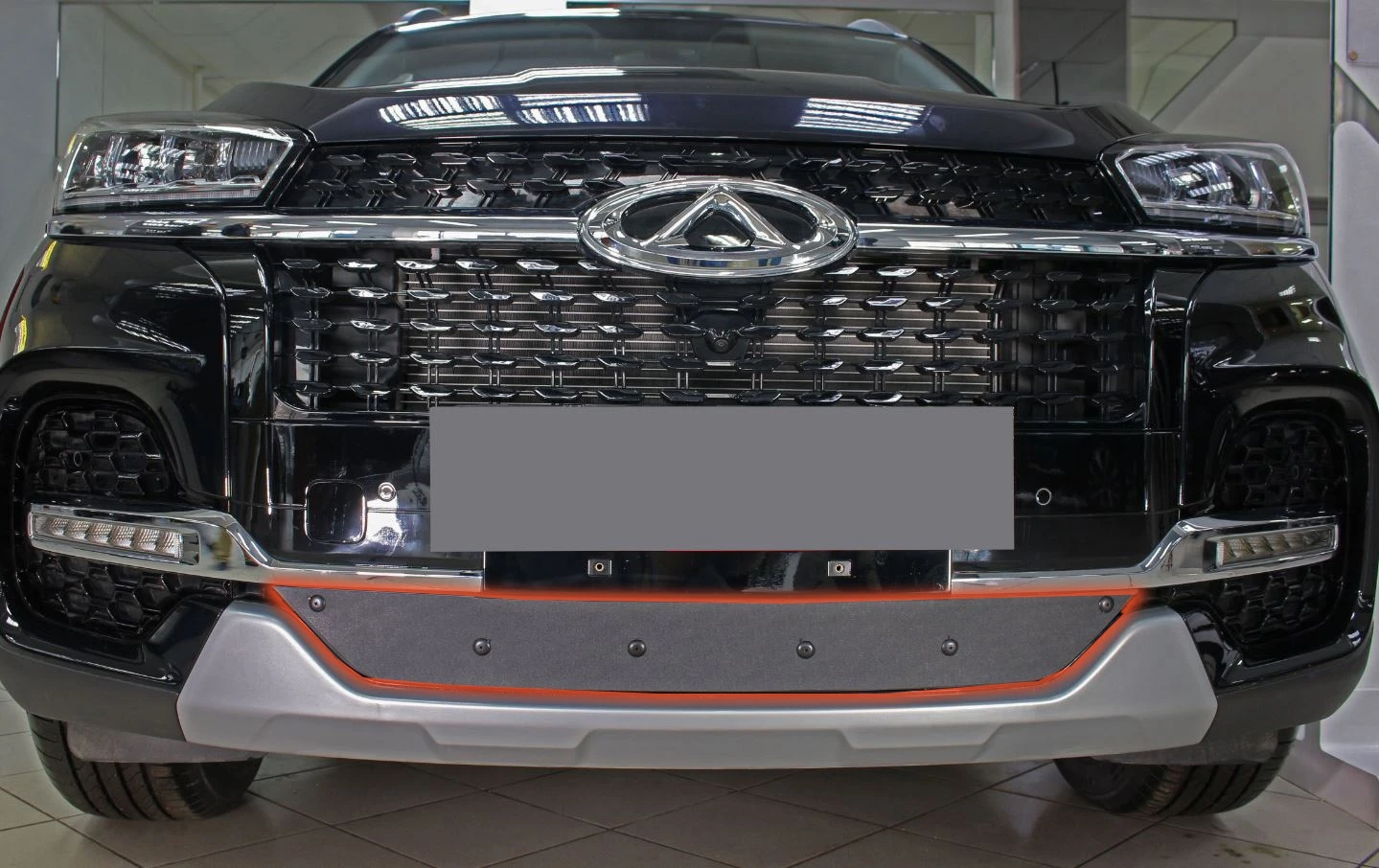 Зимняя заглушка радиатора к съемной сетке низ для Chery Tiggo 8 I Рестайлинг