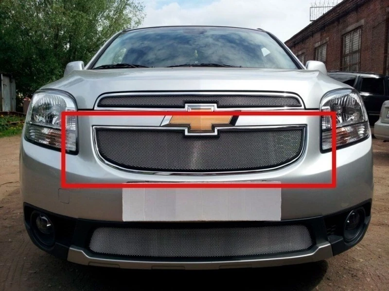 Защитная сетка радиатора центр для Chevrolet Orlando I Хром Стрелка 11 CHORL.mid.chrome