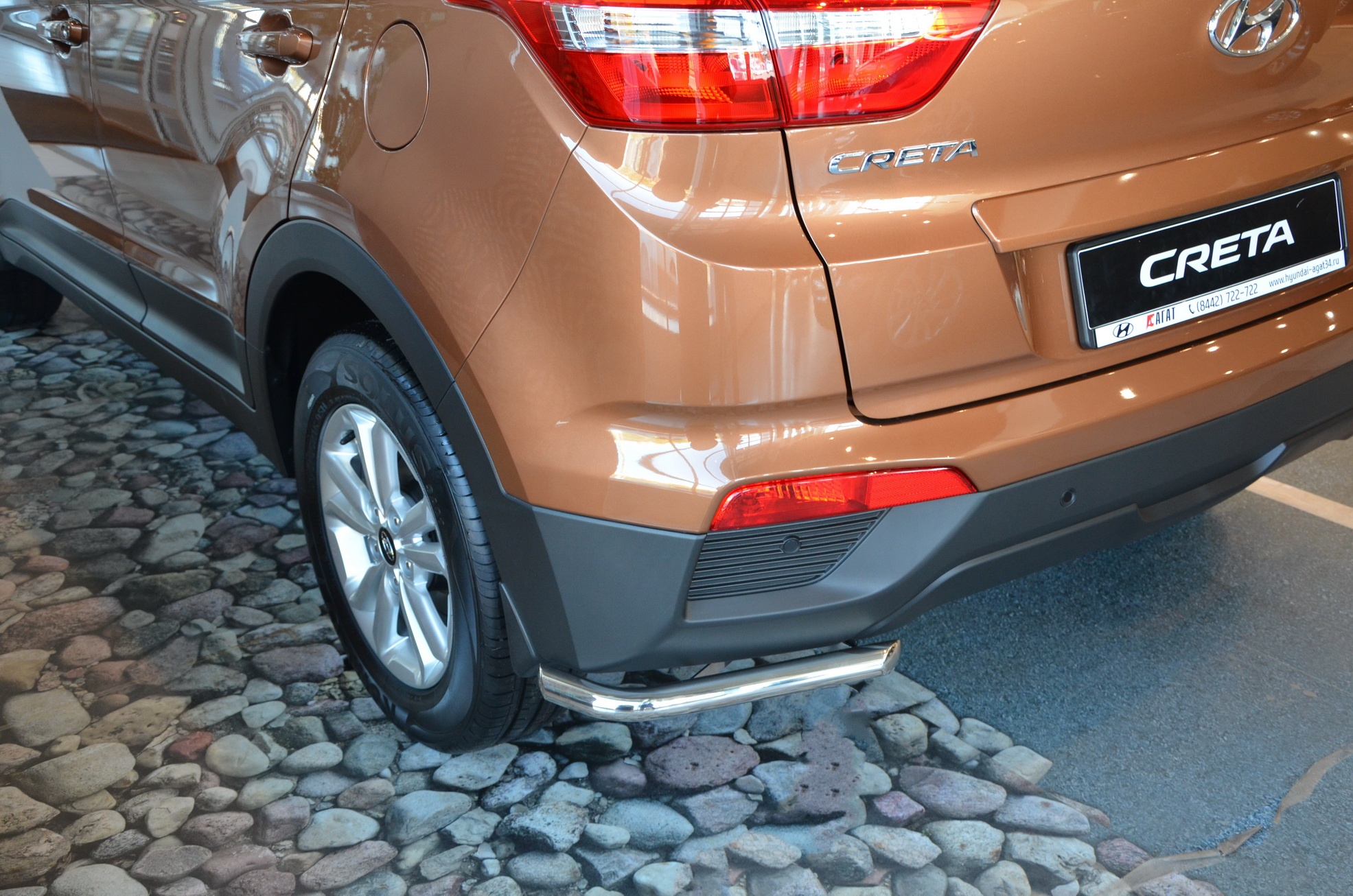 Защита заднего бампера угловая d42 мм для Hyundai Creta I