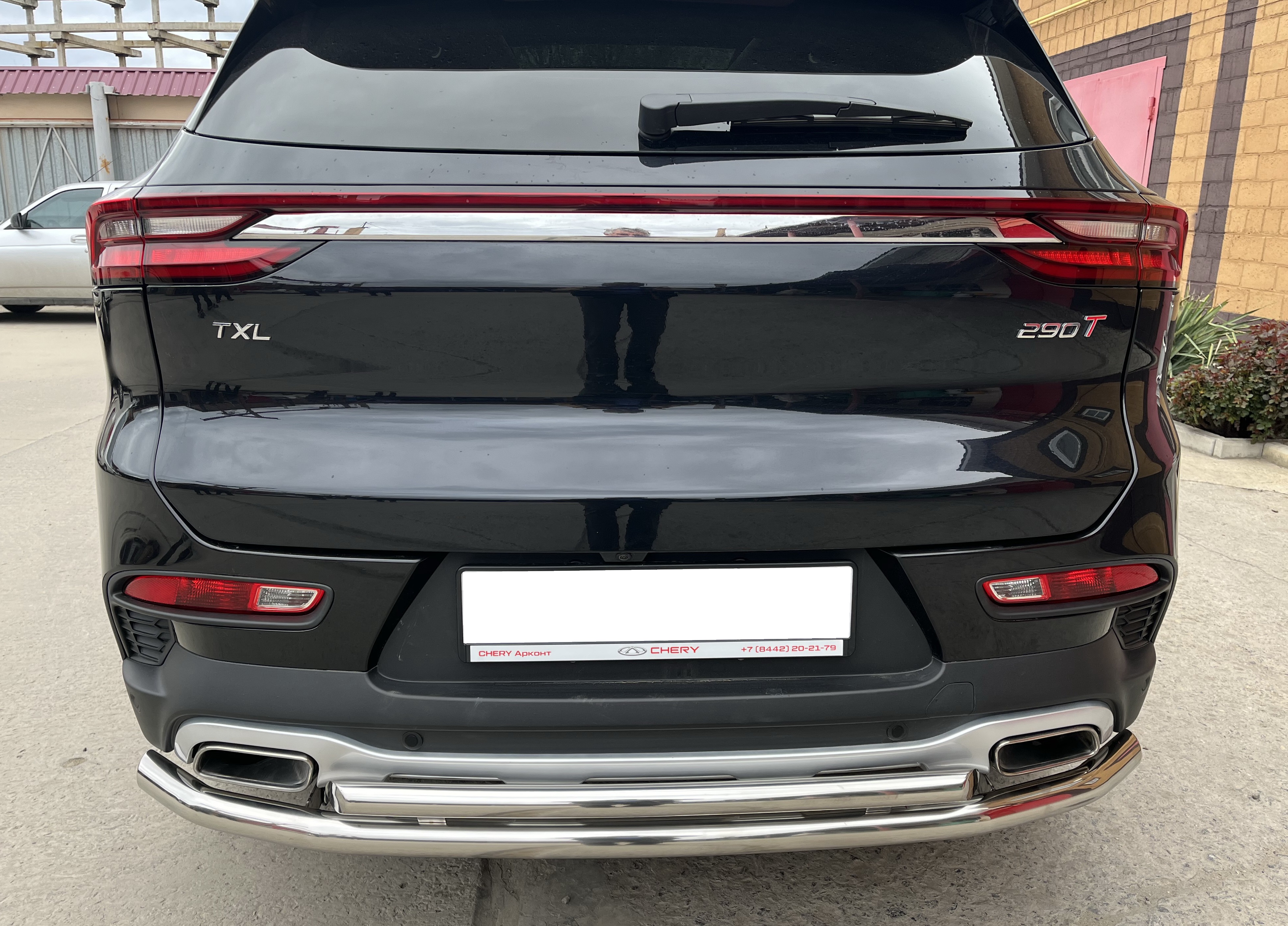 Защита заднего бампера двойная d53/42 мм для EXEED TXL I