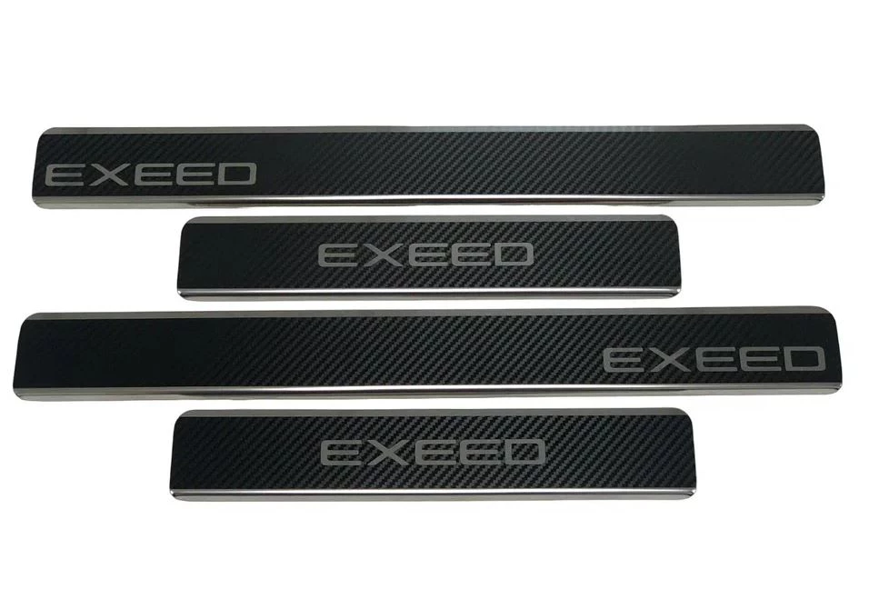 Накладки на пороги нержавеющая сталь под карбон 4шт. для EXEED RX