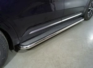 Пороги с площадкой (нерж. лист) 60,3 мм для Kia Carnival IV