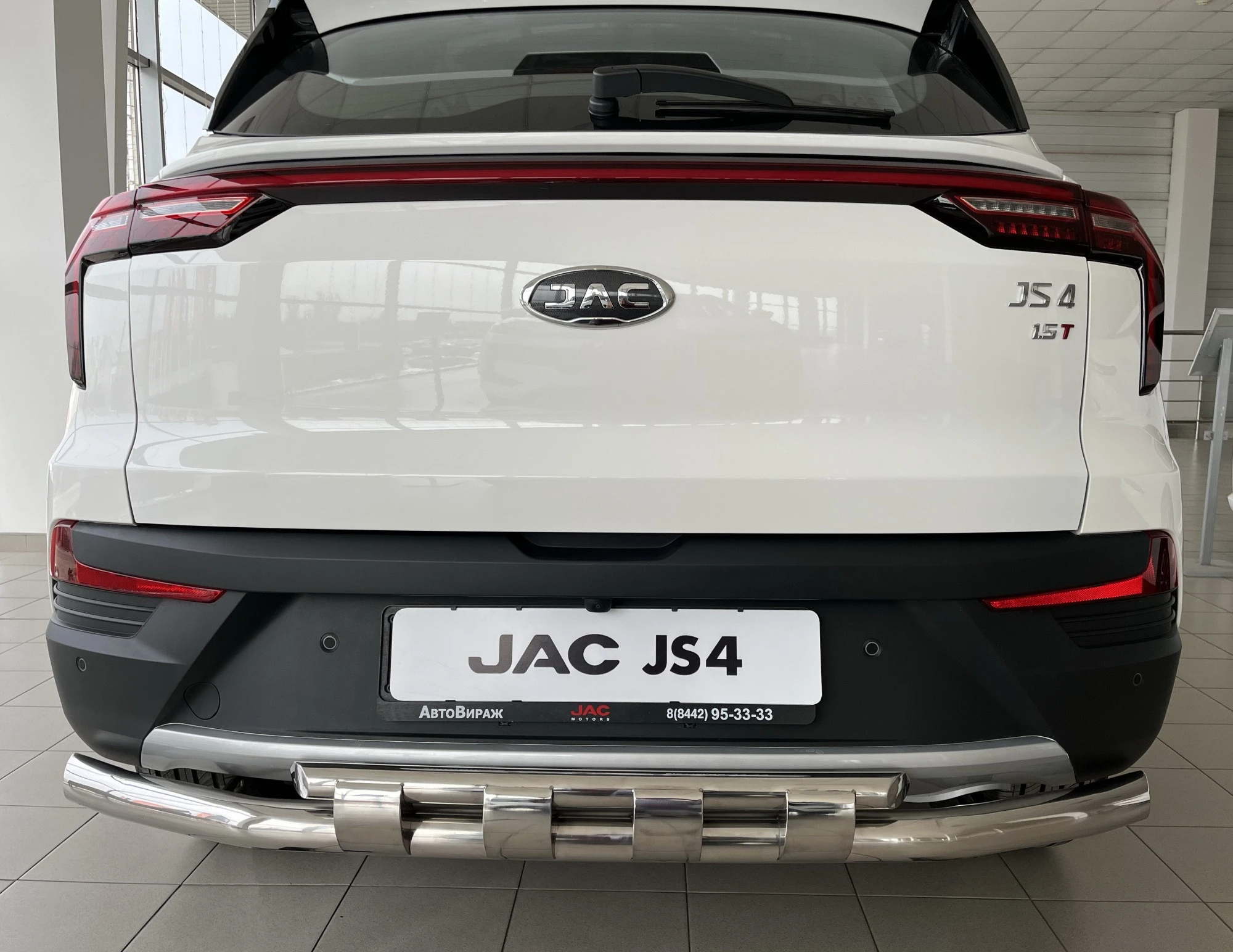 Защита заднего бампера двойная с перемычками d60/42 мм для JAC JS4 I  Юко JAC.JS4.22.25