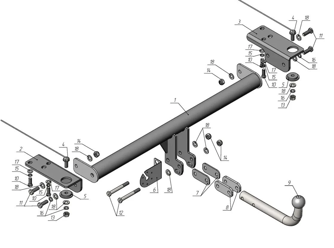 Фаркоп Leader с типом шара A для Jetour Dashing