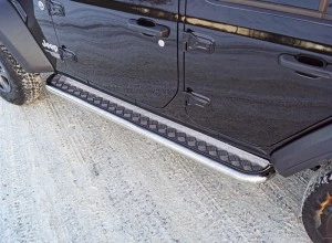 Пороги с площадкой 60,3 мм для Jeep Wrangler IV (JL)  ТСС JEEPWRAN5D(2.0Т)18-09