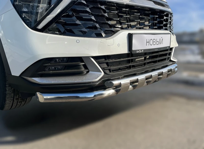 Защита переднего бампера двойная с перемычками d60/42 мм для Kia Sportage V  Юко KSP.22.75