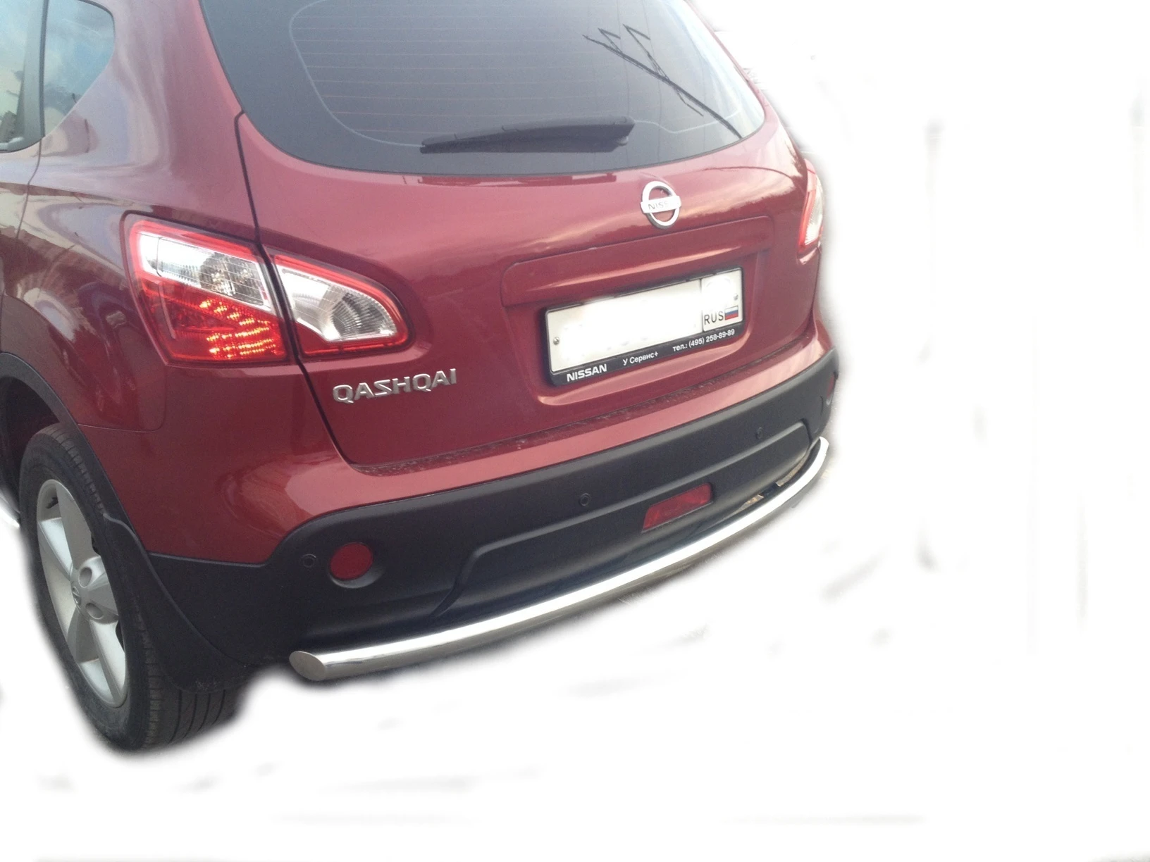 Защита заднего бампера d60 мм для Nissan Qashqai+2 I  Юко NQ.09.13