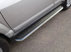 Пороги с площадкой (нерж. лист) 42,4 мм для Great Wall Hover H3 I Рестайлинг