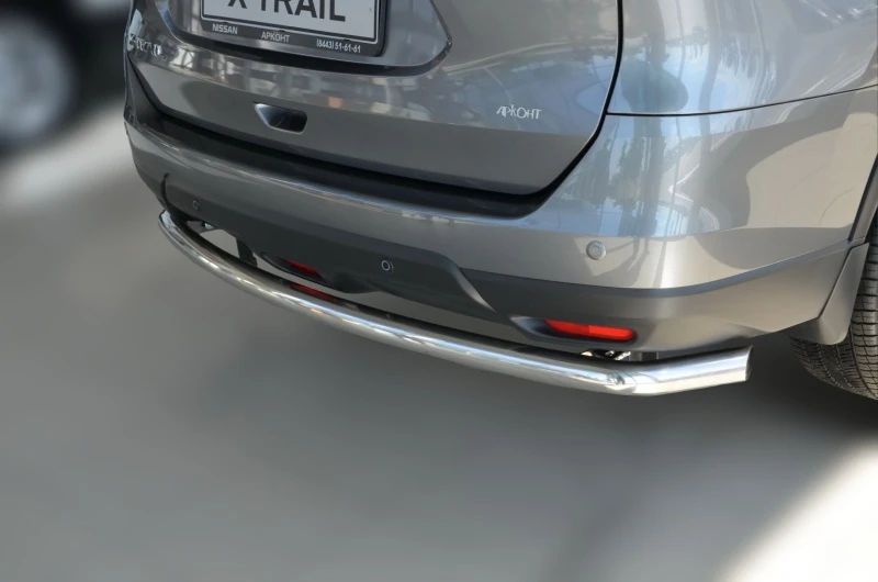 Защита заднего бампера угловая большая d60 мм для Nissan X-Trail III  Юко NXT.15.10-1