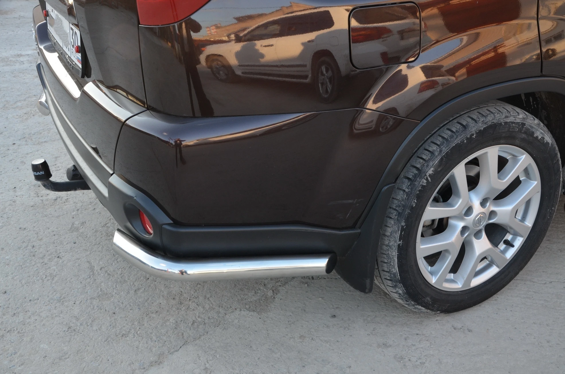 Защита заднего бампера угловая d60 мм для Nissan X-Trail II  Юко NXT.07.17