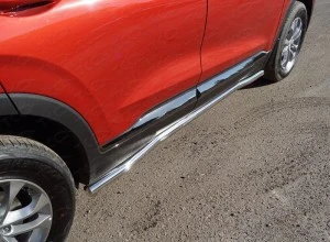 Пороги труба 60,3 мм для Hyundai Santa Fe IV  ТСС HYUNSF18-26