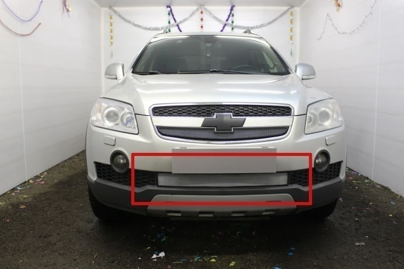 Защитная сетка радиатора низ для Chevrolet Captiva I Хром Стрелка 11 CHCAP06.bot.chrome