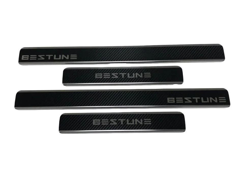 Накладки на пороги нержавеющая сталь под карбон 4шт. для FAW Bestune T99 I Рестайлинг