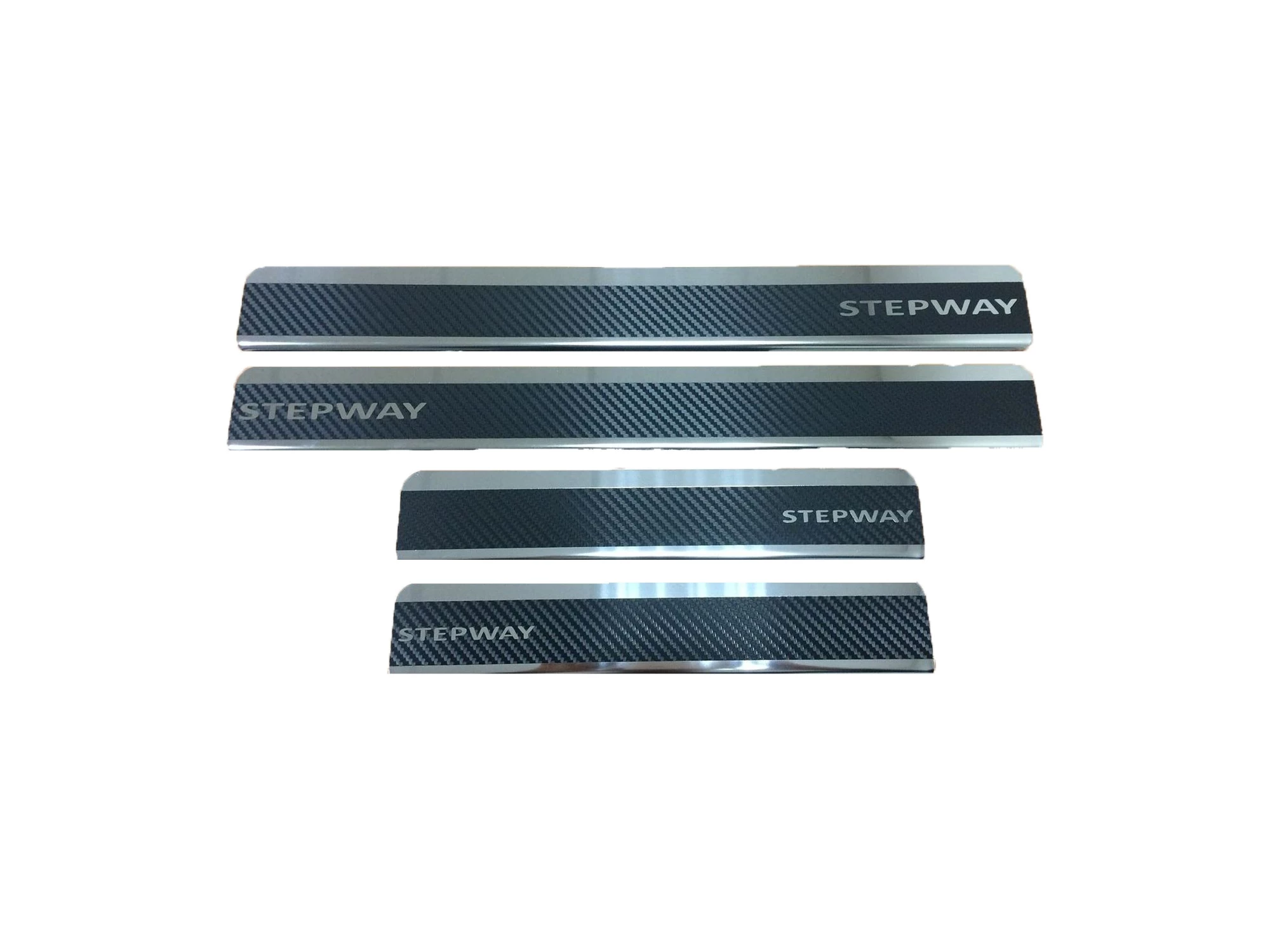 Накладки на пороги нержавеющая сталь под карбон 4шт. для Renault Sandero I