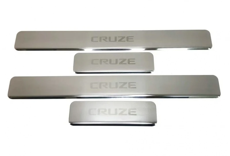 Накладки на пороги из нержавеющей стали 4шт. для Chevrolet Cruze I  INOX INOX.CHEV.CRU.2008.ST