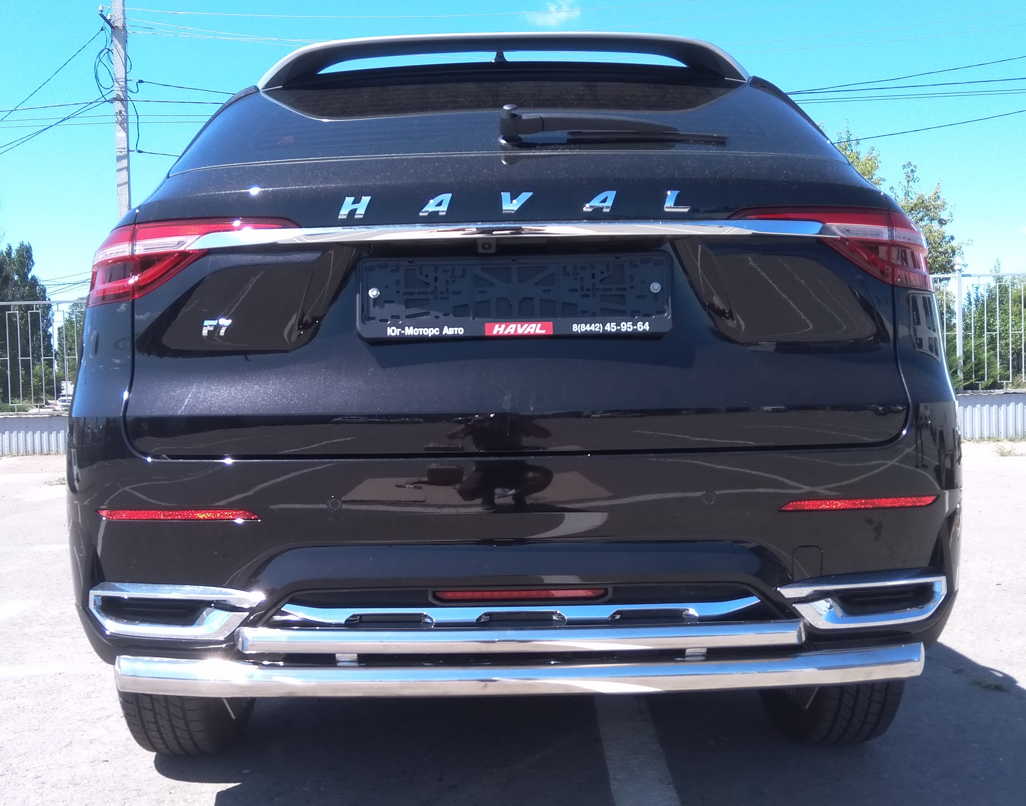 Защита заднего бампера двойная d60/42 мм для Haval F7x I