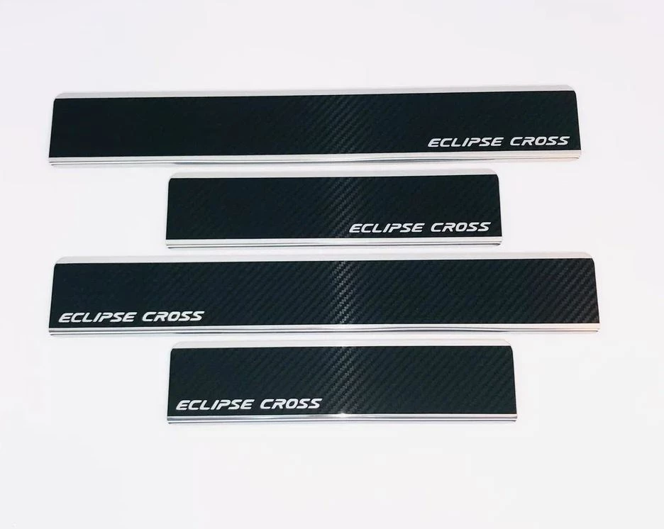 Накладки на пороги нержавеющая сталь под карбон 4шт. для Mitsubishi Eclipse Cross I Рестайлинг