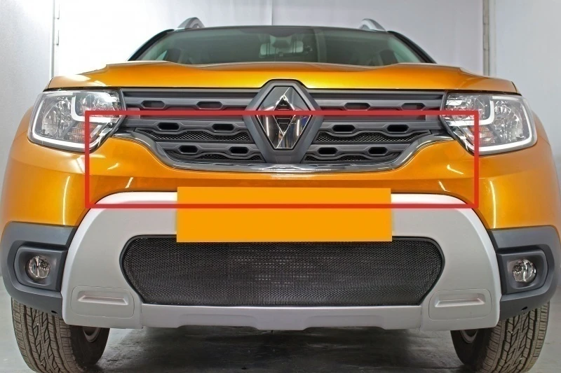 Защитная сетка радиатора верх 4 части для Renault Duster II Черный Стрелка 11 RDUS21.top.black