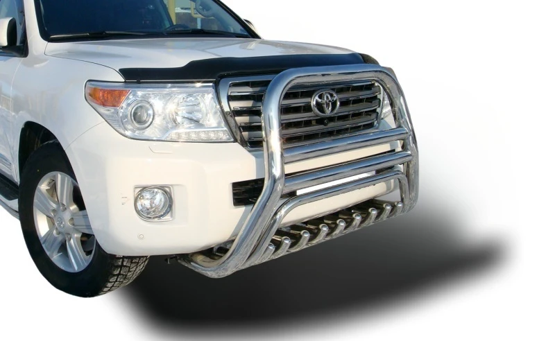 Защита переднего бампера скоба высокая+зубья d76/60/42 мм для Toyota Land Cruiser 200 Series Рестайлинг 1  Юко TLC200.13.08