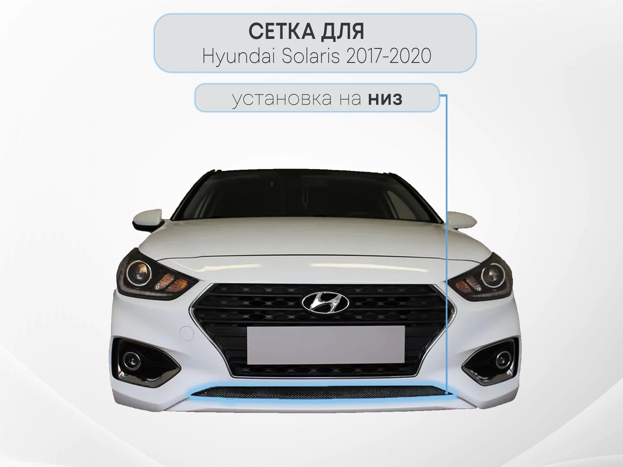 Защитная сетка радиатора для Hyundai Solaris II