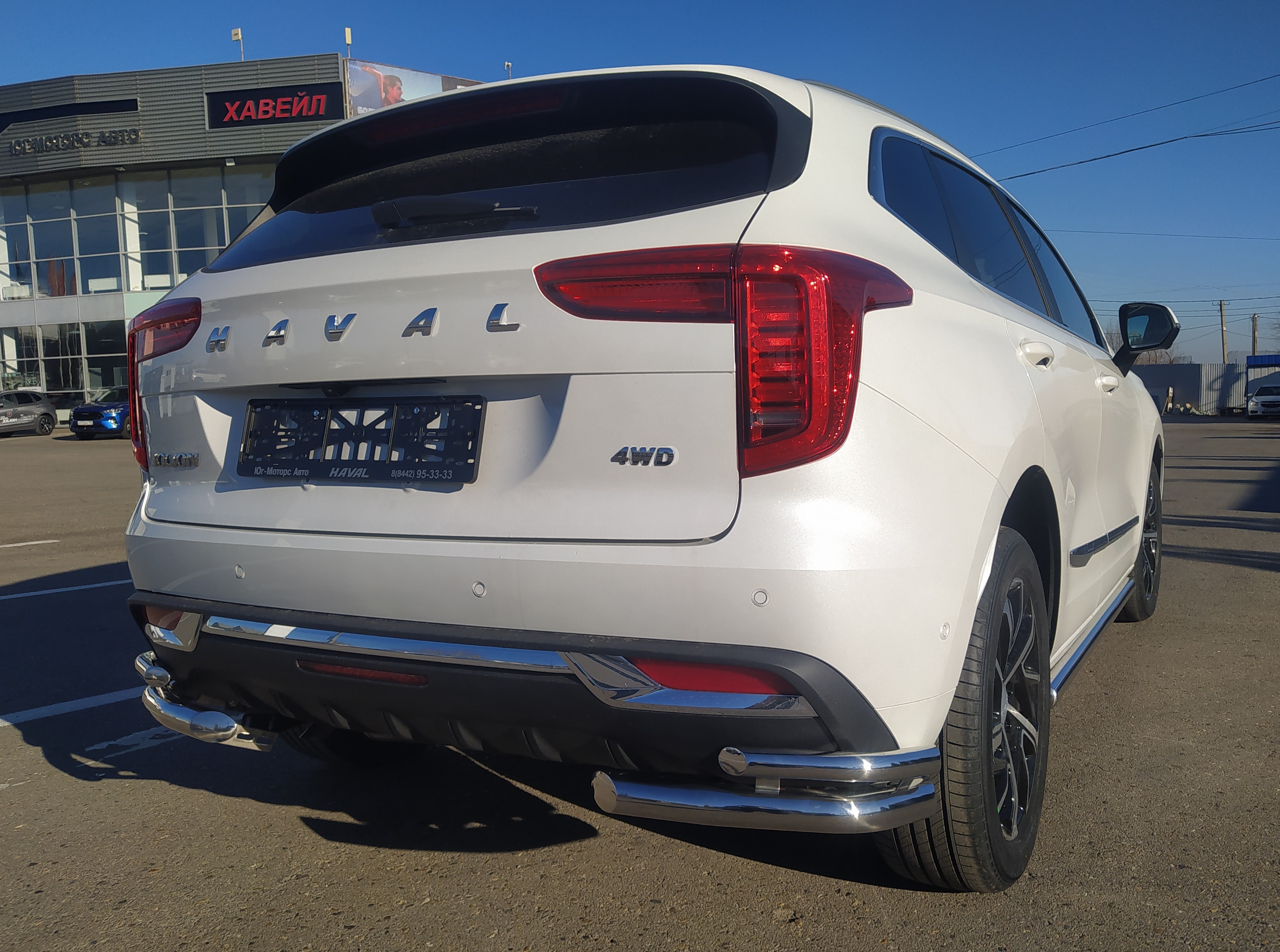 Защита заднего бампера угловая двойная d60/42 мм для Haval Jolion I
