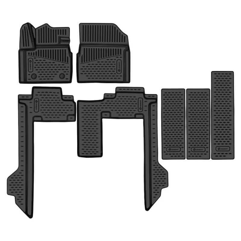 Коврики 3D в салон полиуретан 7 шт. для Wey 80 I Черный Element ELEMENT3DAN0919210K