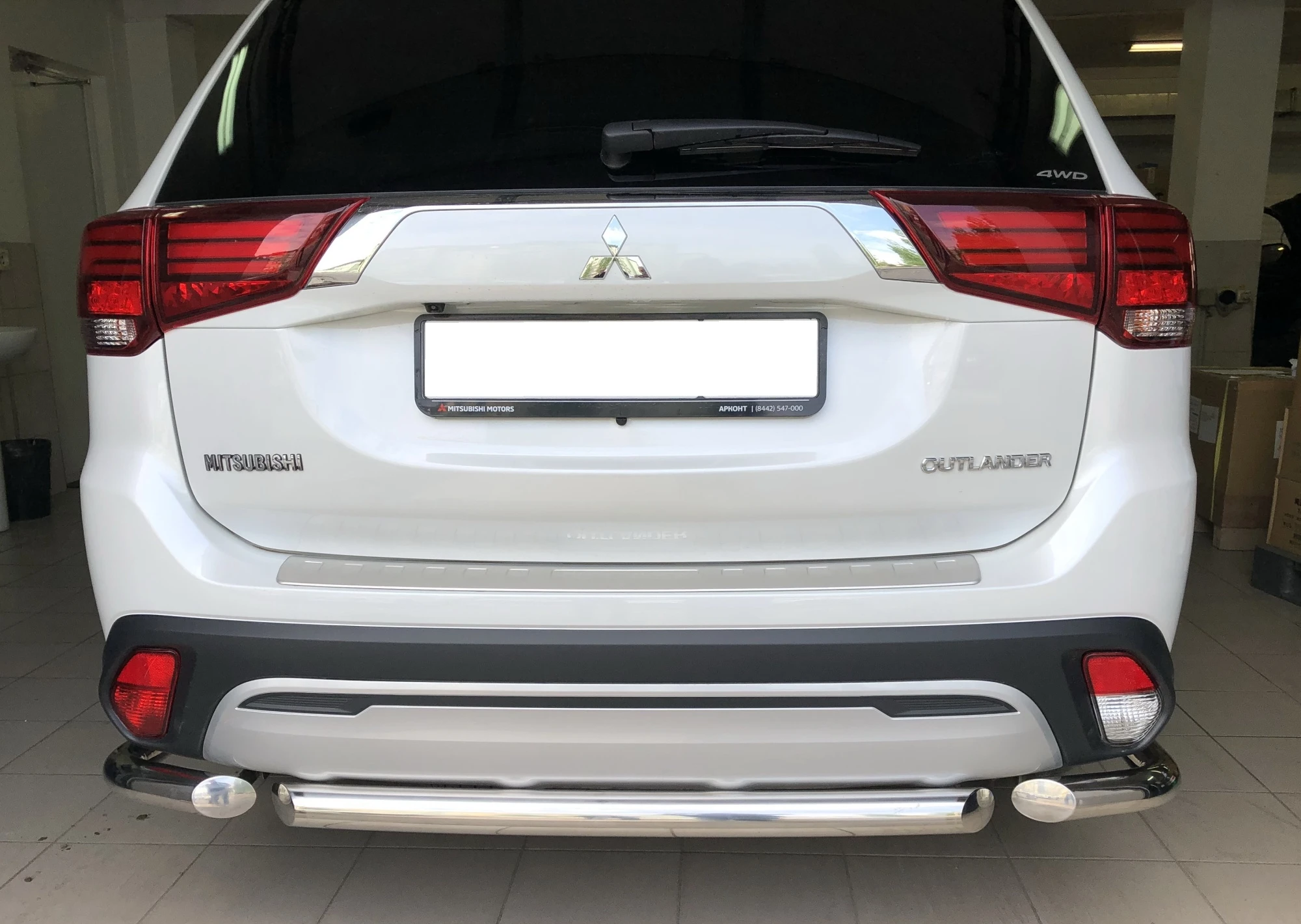 Защита заднего бампера центральная d60 мм для Mitsubishi Outlander III Рестайлинг 3  Юко MSO.19.11-1