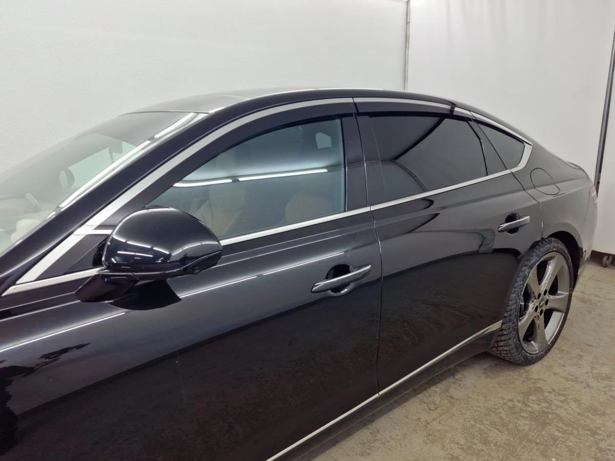 Дефлекторы окон 2D с хром накладками 6 шт. для Genesis G80 II Хром