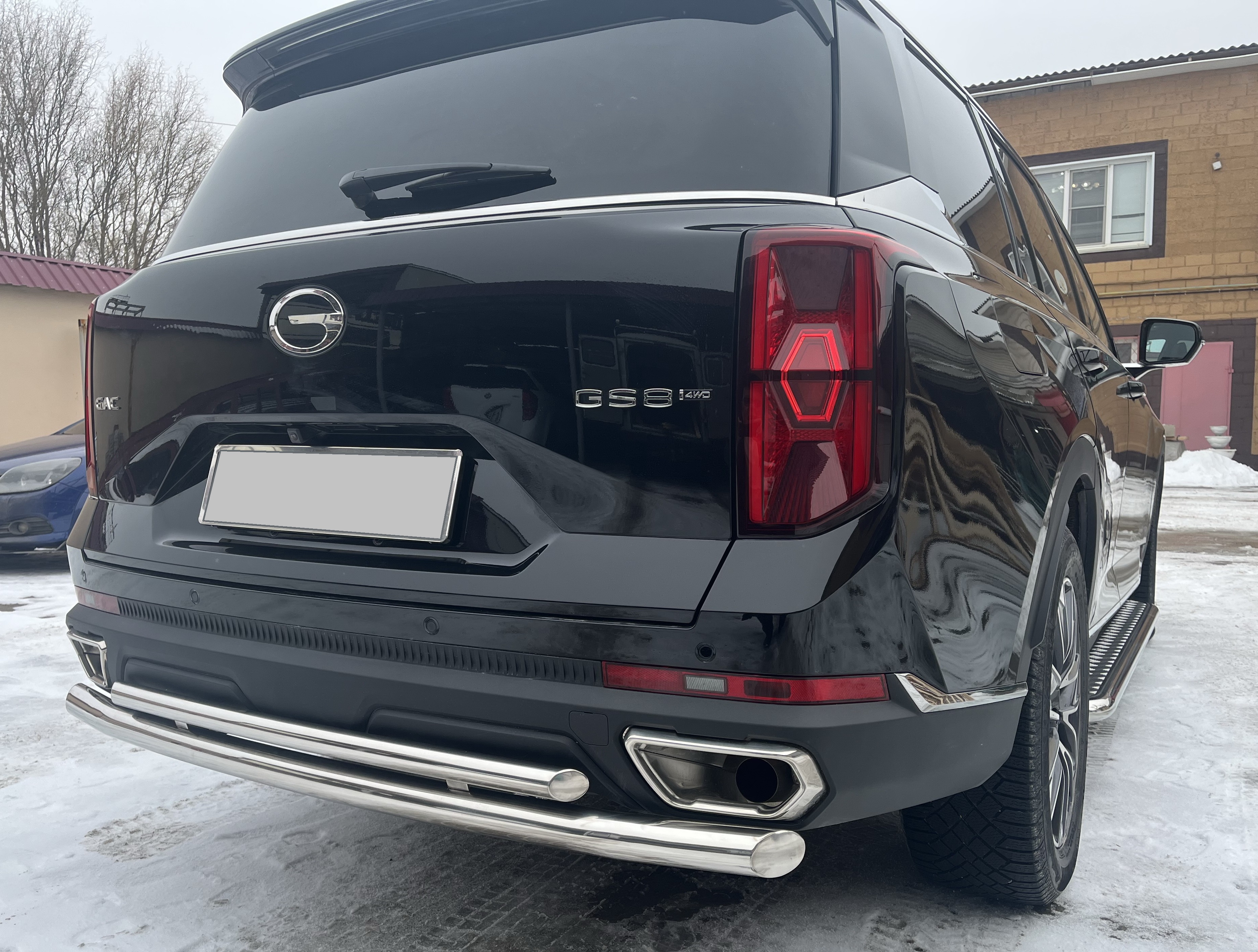 Защита заднего бампера двойная d60/42 мм для GAC GS8 II