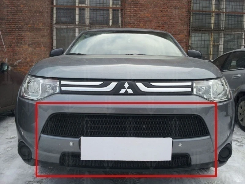 Защитная сетка радиатора комплект 2 части для Mitsubishi Outlander III Черный Стрелка 11 MITOUT3.black
