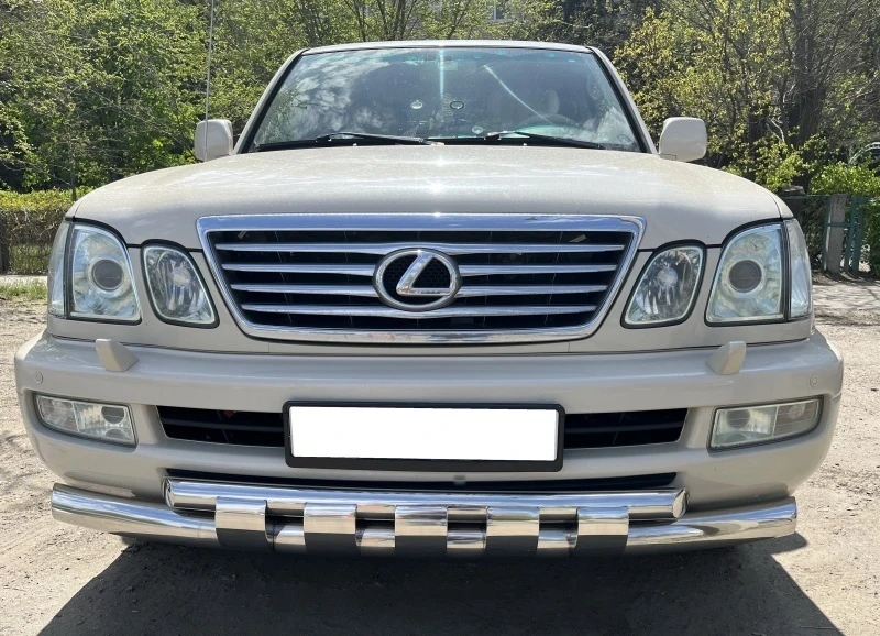 Защита переднего бампера двойная с перемычками d76/60 мм для Lexus LX II Рестайлинг  Юко LLX.98.75