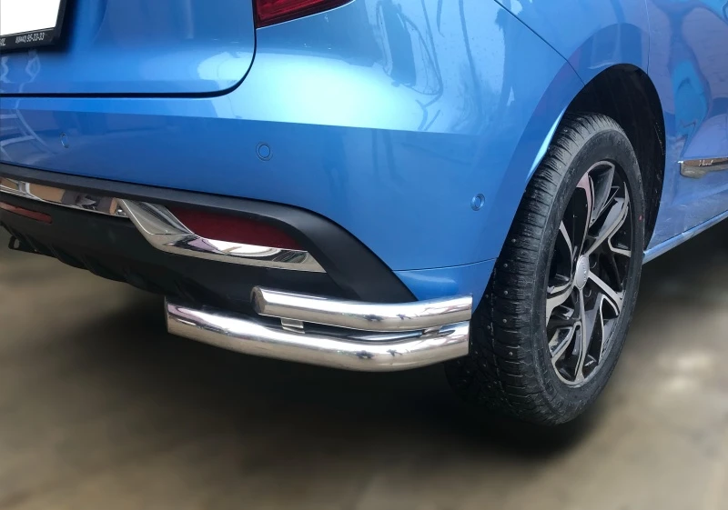 Защита заднего бампера угловая двойная d60/42 мм для Haval Jolion I  Юко HVJ.21.19