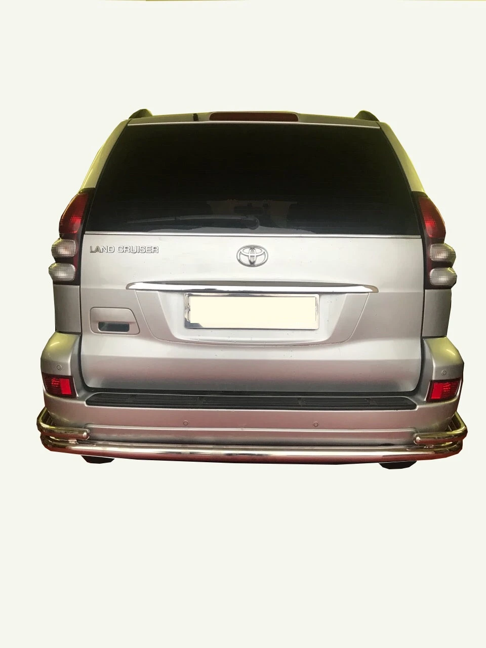 Защита заднего бампера угловая большая двойная d60/42 мм для Toyota Land Cruiser Prado 120 Series  Юко TLCP120.03.21