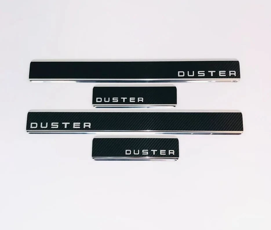 Накладки на пороги нержавеющая сталь под карбон 4шт. для Renault Duster I