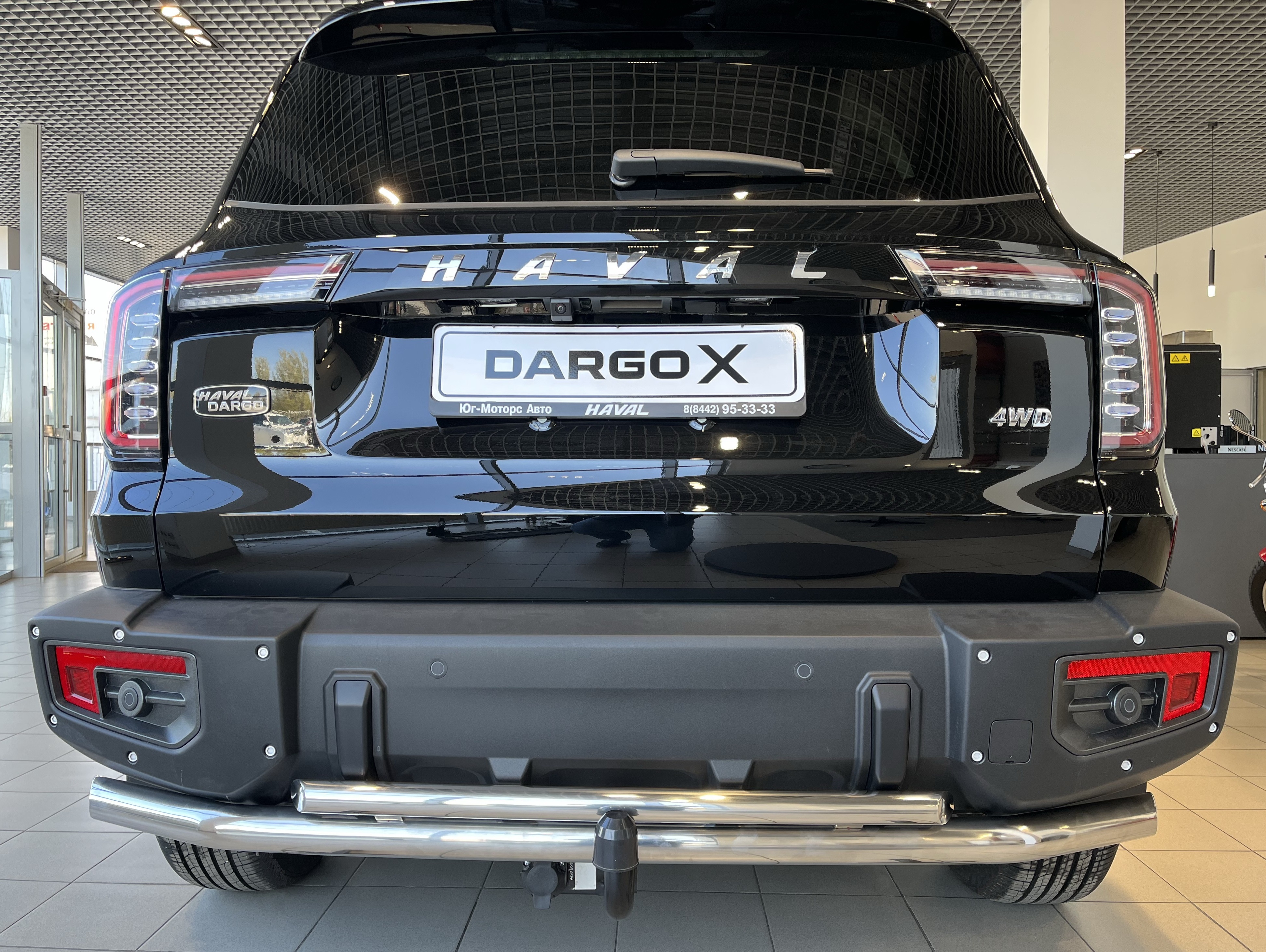Защита заднего бампера двойная d60/42 мм для Haval Dargo