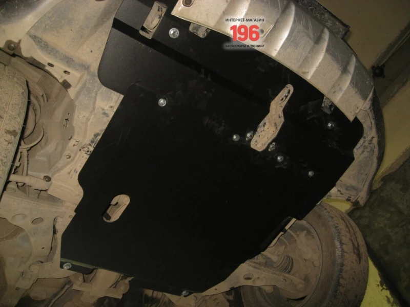 Защита картера и КПП (2 части) для Mitsubishi Outlander II Черный Alfeco ALF1416ST
