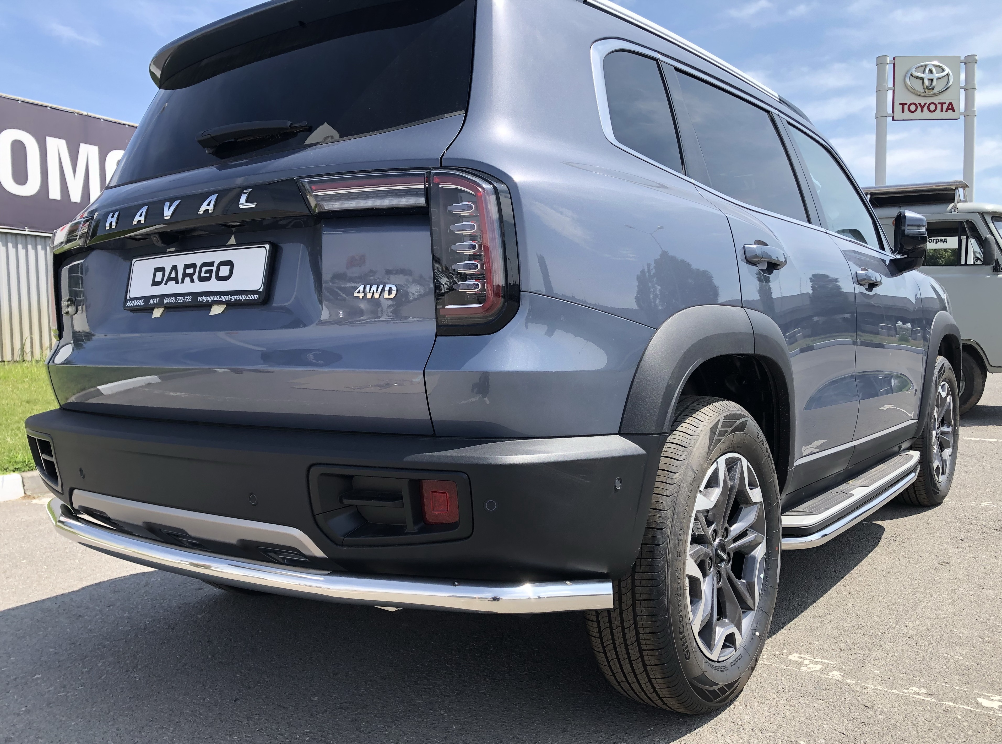 Защита заднего бампера угловая большая d60 мм для Haval Dargo