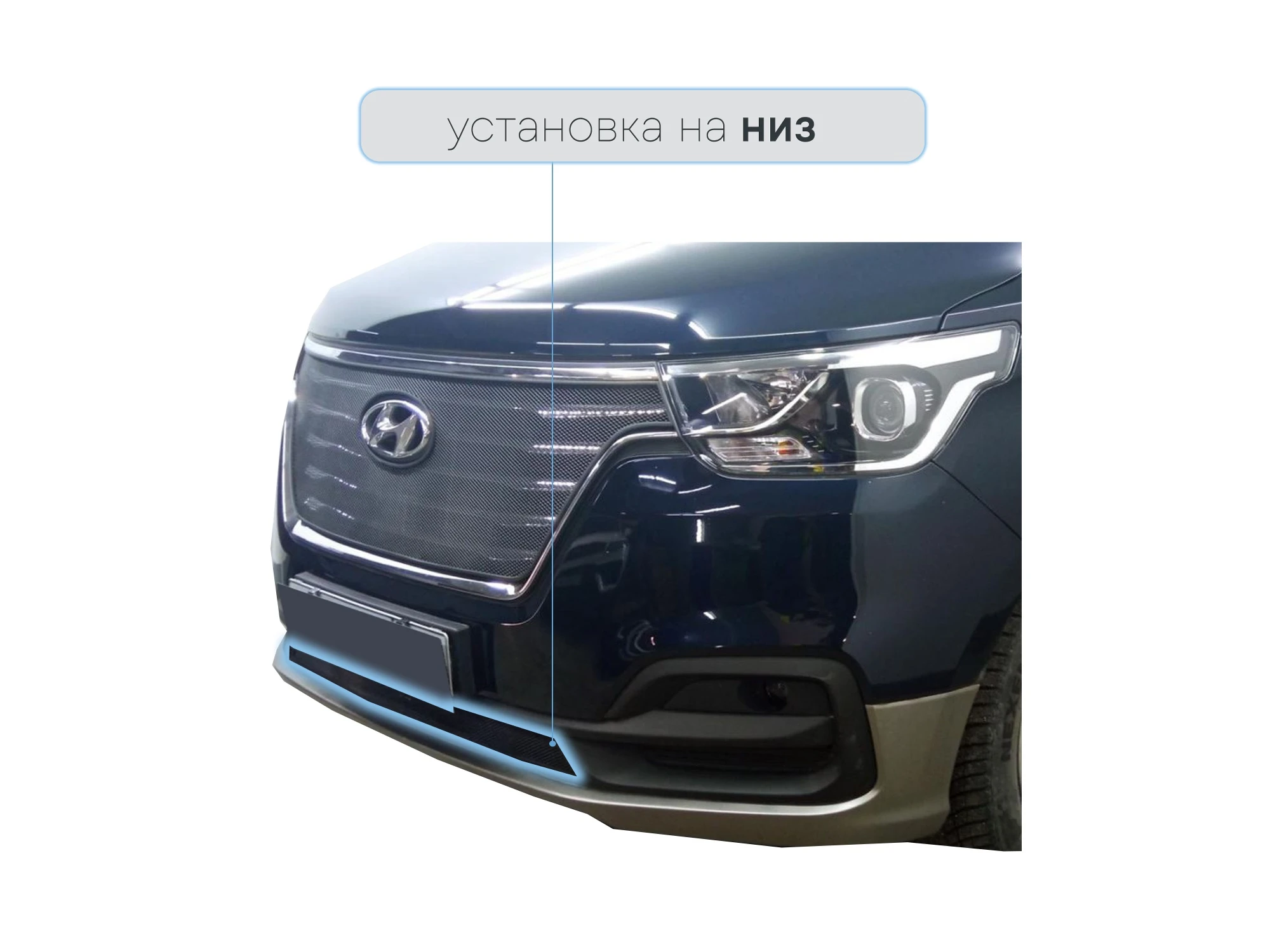 Защитная сетка радиатора низ для Hyundai H-1 II Рестайлинг 2