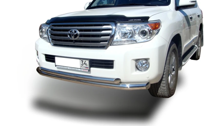 Защита переднего бампера двойная d76/60 мм для Toyota Land Cruiser 200 Series Рестайлинг 1  Юко TLC200.13.03