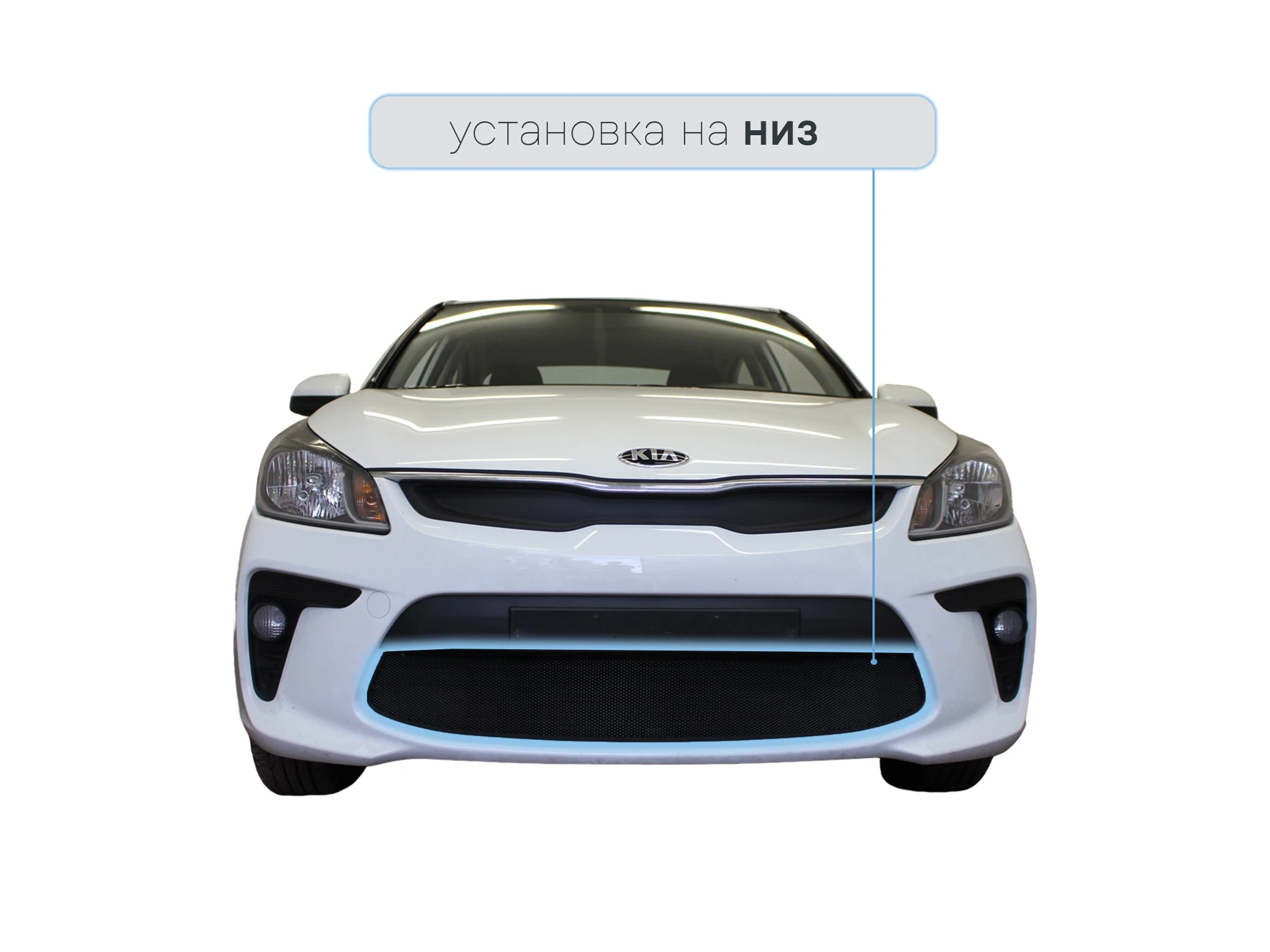 Защитная сетка радиатора низ для Kia Rio IV