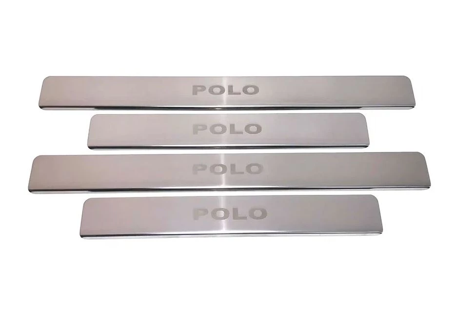 Накладки на пороги из нержавеющей стали 4шт. (с кузовом седан) для Volkswagen Polo VI
