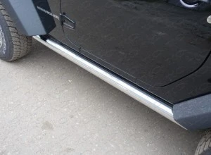 Пороги труба 76,1 мм для Jeep Wrangler III (JK)  ТСС JEEPWRAN3D(3.6)14-05