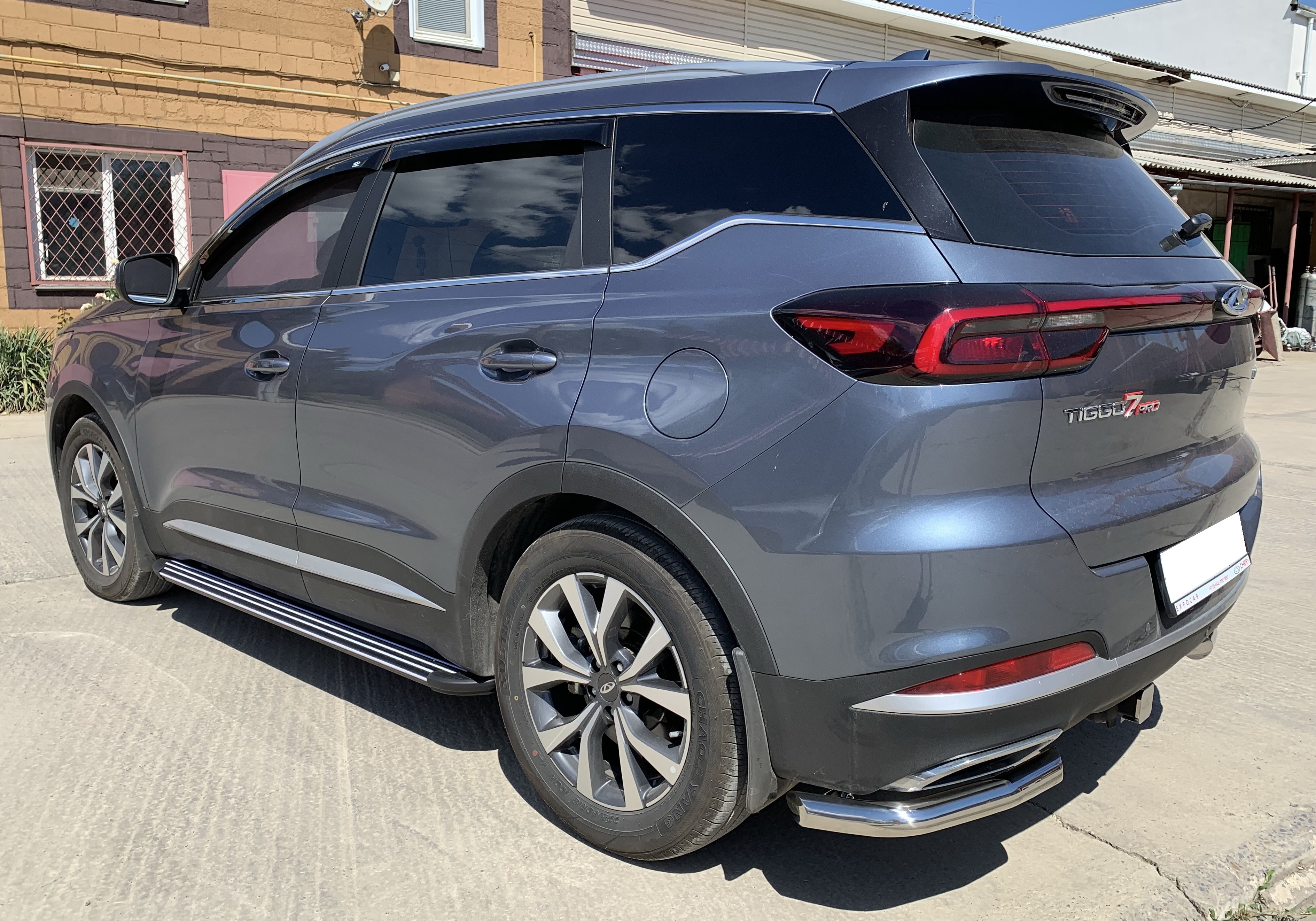 Защита заднего бампера угловая d60 мм для Chery Tiggo 7 Pro I