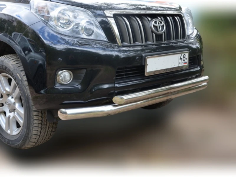 Защита переднего бампера двойная d76/60 мм для Toyota Land Cruiser Prado 150 Series  Юко TLCP150.10.03