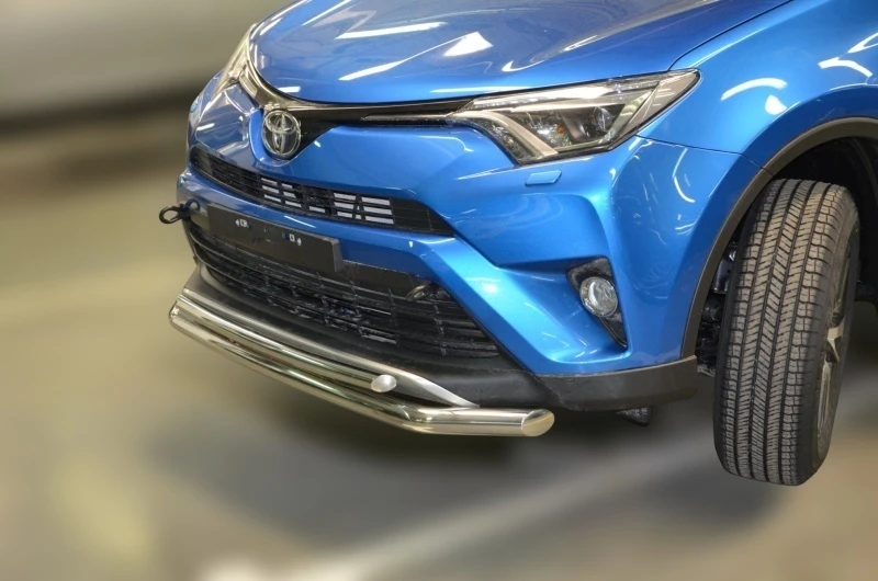 Защита переднего бампера двойная d60/42 мм для Toyota RAV4 IV (XA40) Рестайлинг  Юко TRAV.15.03